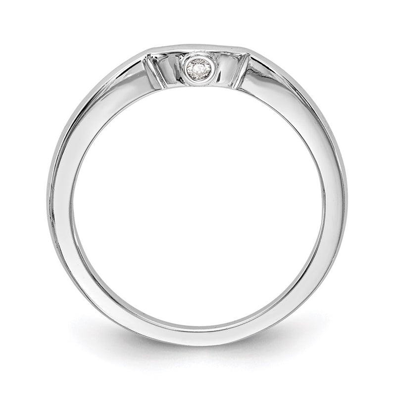 14k White Gold Real Diamond Wedding Band