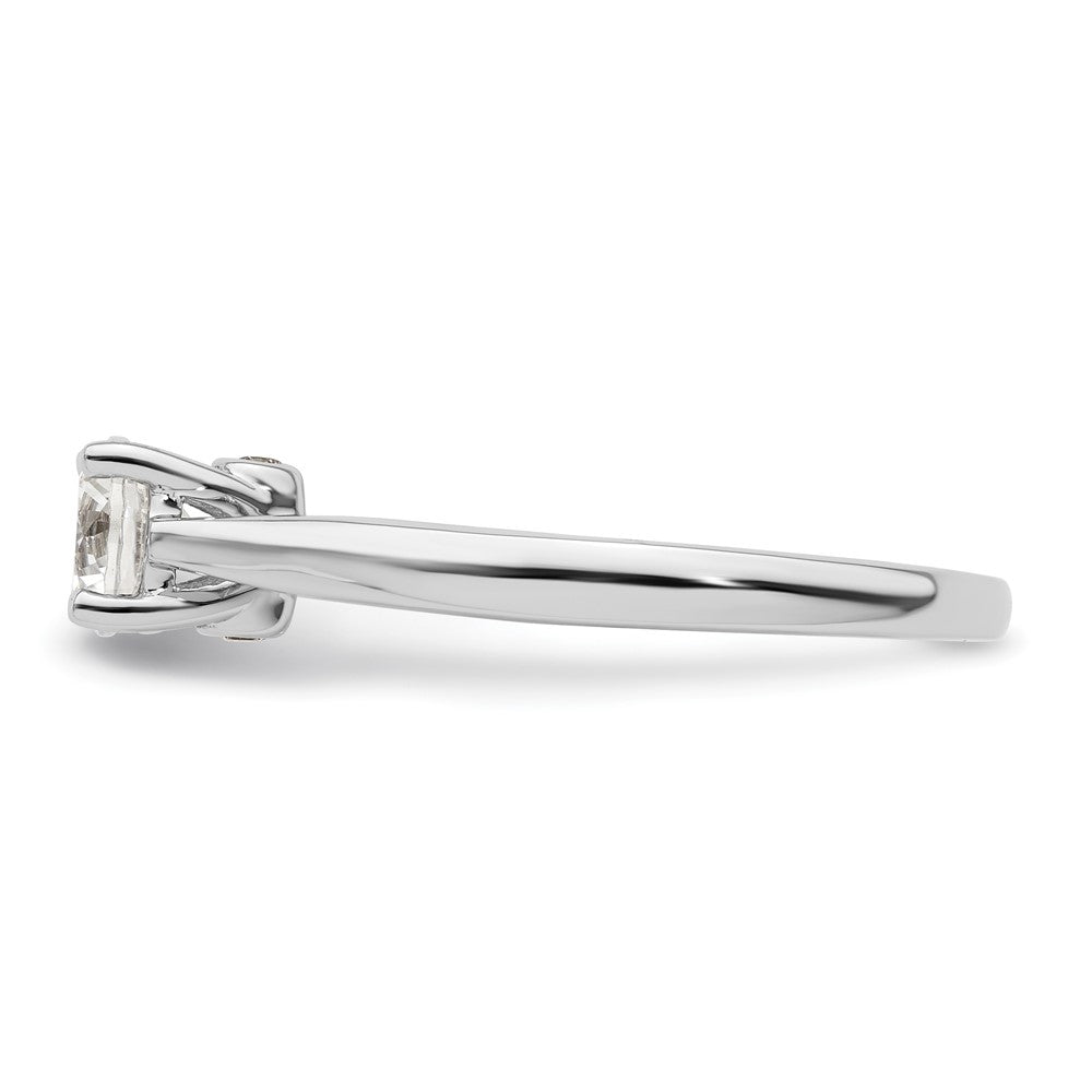 14K White Gold Simulated Diamond Engagement Ring