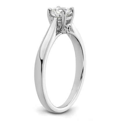 14K White Gold Simulated Diamond Engagement Ring