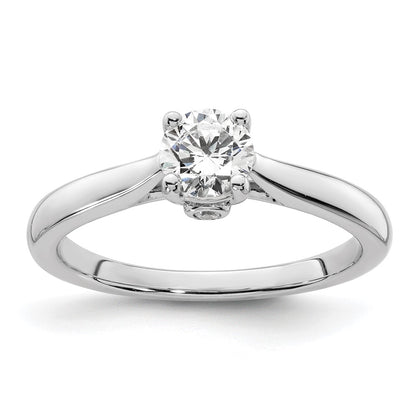 14K White Gold Simulated Diamond Engagement Ring