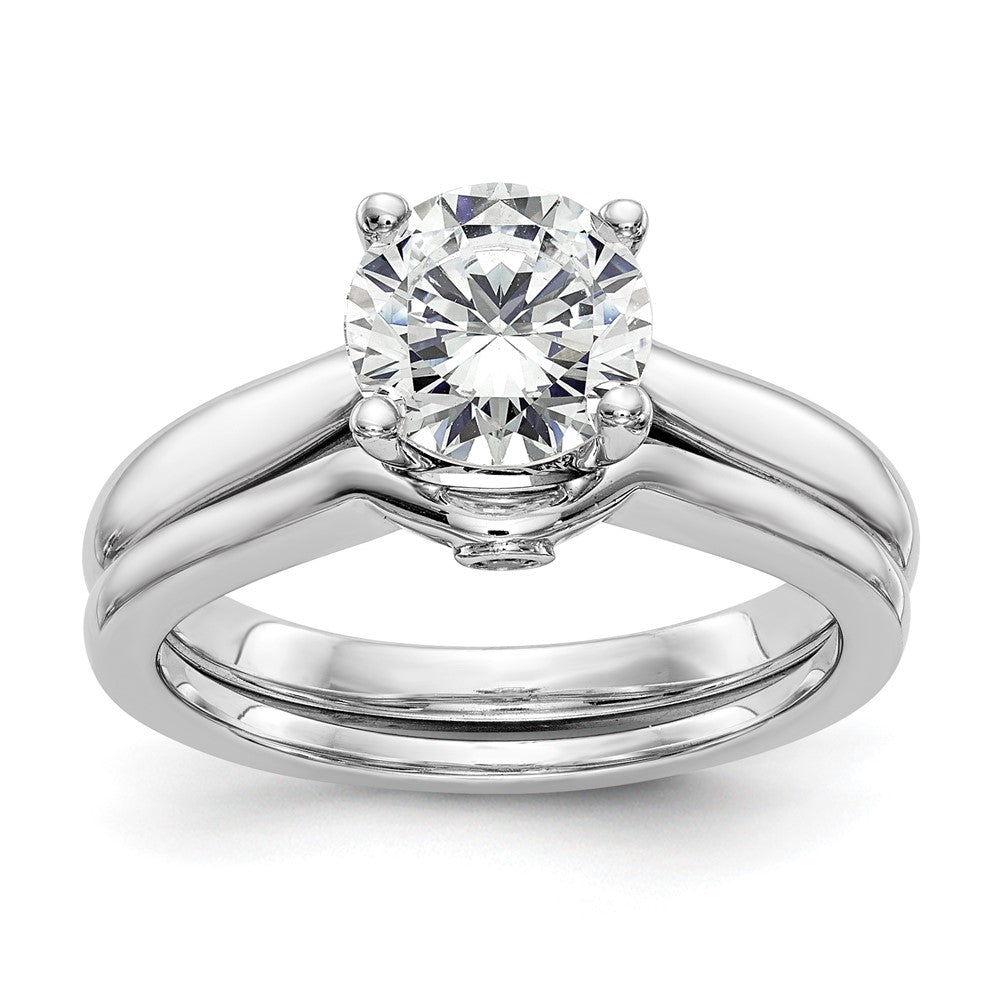 14K White Gold Simulated Diamond Engagement Ring