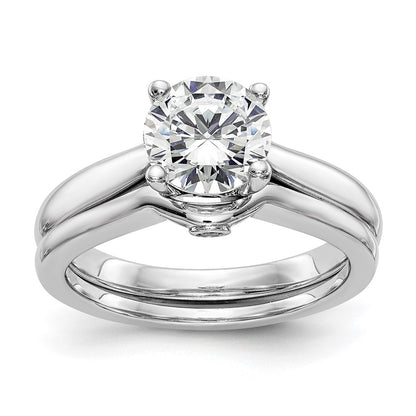 14K White Gold Simulated Diamond Engagement Ring