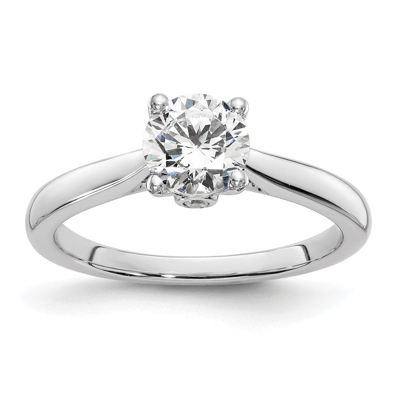 14K White Gold Simulated Diamond Engagement Ring