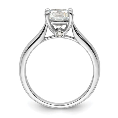 14K White Gold Simulated Diamond Engagement Ring