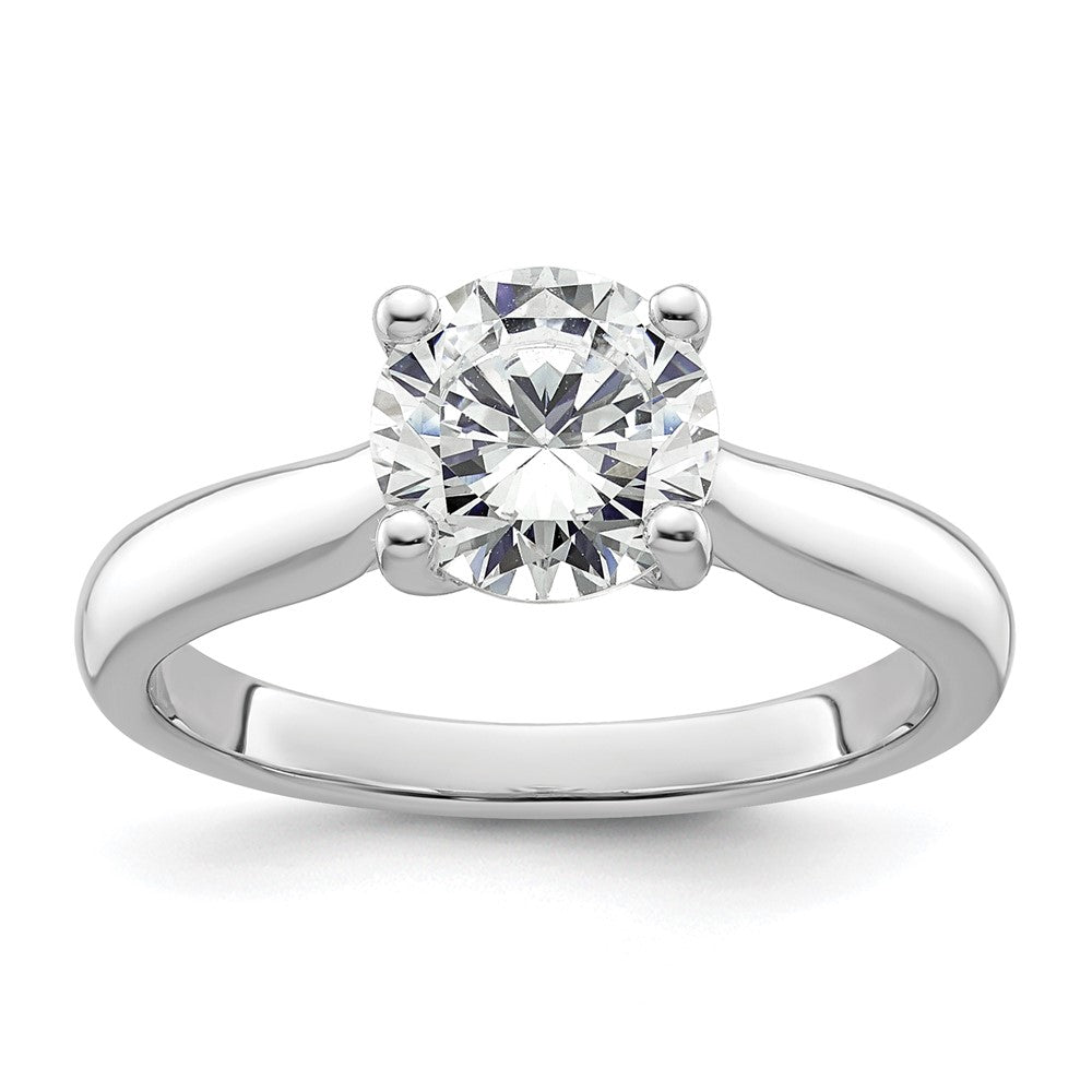 14K White Gold Simulated Diamond Engagement Ring