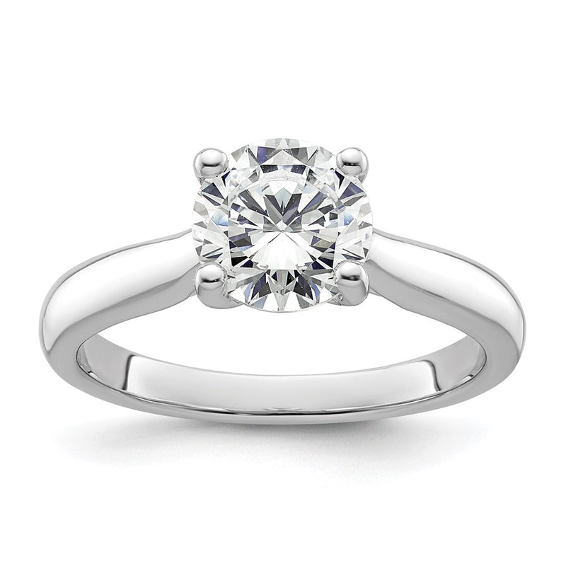 14K White Gold Simulated Diamond Engagement Ring