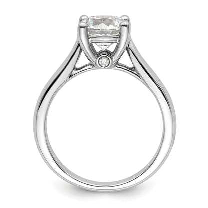 14K White Gold (Holds 2 Carat (8.20 mm) Round) 4 Prong With 1/20 Diamond Semi Mount Engagement Ring