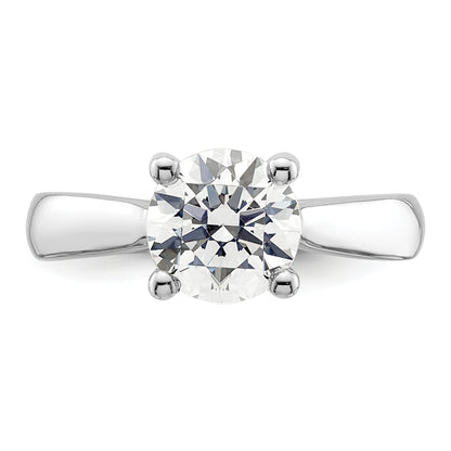 14K White Gold (Holds 2 Carat (8.20 mm) Round) 4 Prong With 1/20 Diamond Semi Mount Engagement Ring