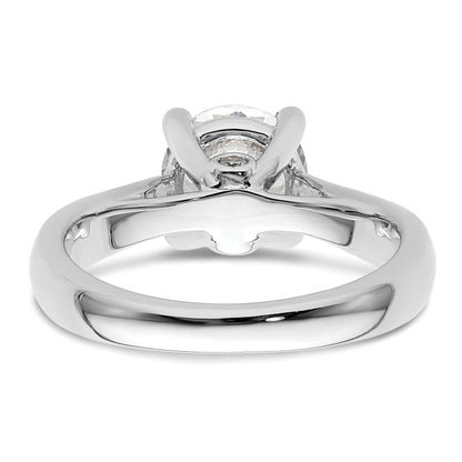 14K White Gold (Holds 2 Carat (8.20 mm) Round) 4 Prong With 1/20 Diamond Semi Mount Engagement Ring