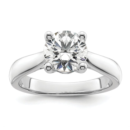 14K White Gold (Holds 2 Carat (8.20 mm) Round) 4 Prong With 1/20 Diamond Semi Mount Engagement Ring