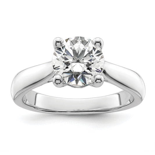 14K White Gold (Holds 2 Carat (8.20 mm) Round) 4 Prong With 1/20 Diamond Semi Mount Engagement Ring