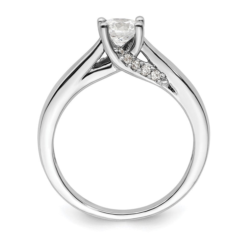 14k White Gold Simulated Diamond Engagement Ring