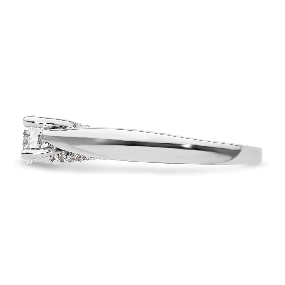 14k White Gold Simulated Diamond Engagement Ring