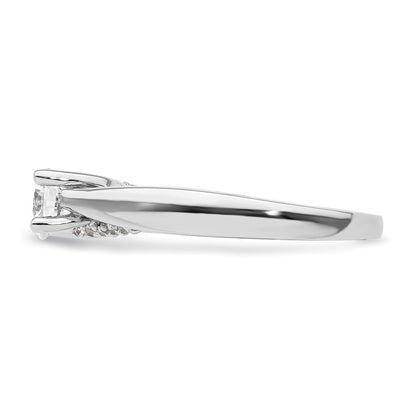 14k White Gold Simulated Diamond Engagement Ring