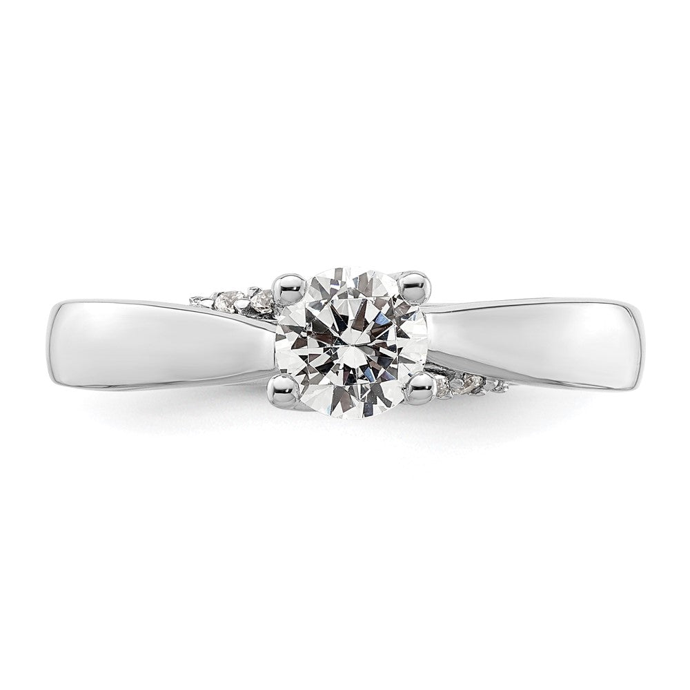 14k White Gold Simulated Diamond Engagement Ring