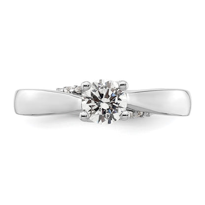 14k White Gold Simulated Diamond Engagement Ring