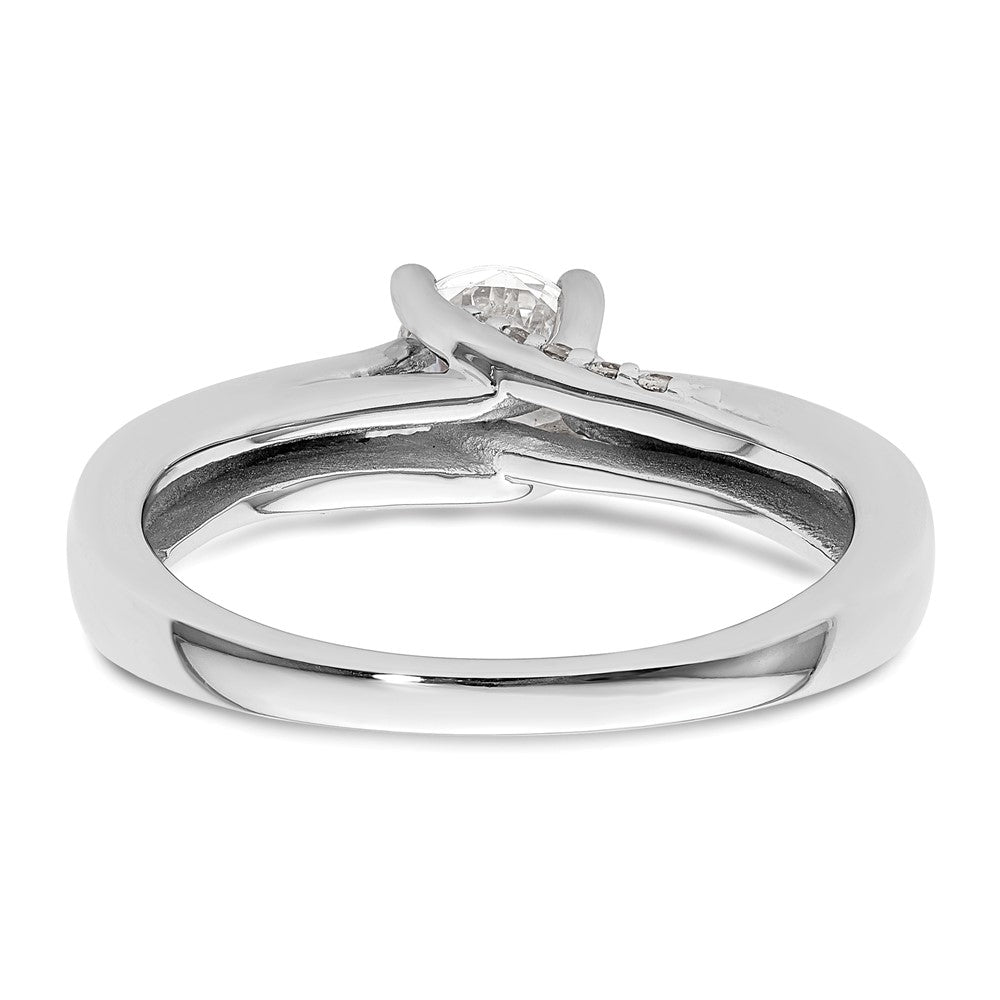 14k White Gold Simulated Diamond Engagement Ring