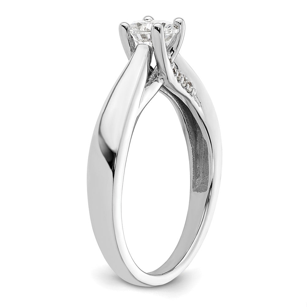 14k White Gold Simulated Diamond Engagement Ring