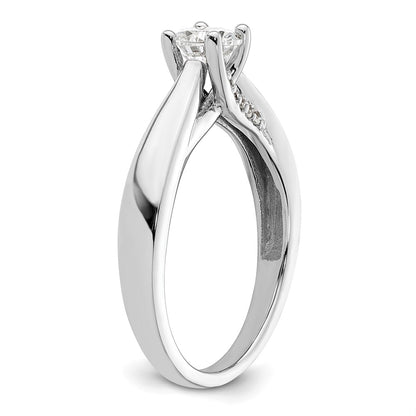 14k White Gold Simulated Diamond Engagement Ring