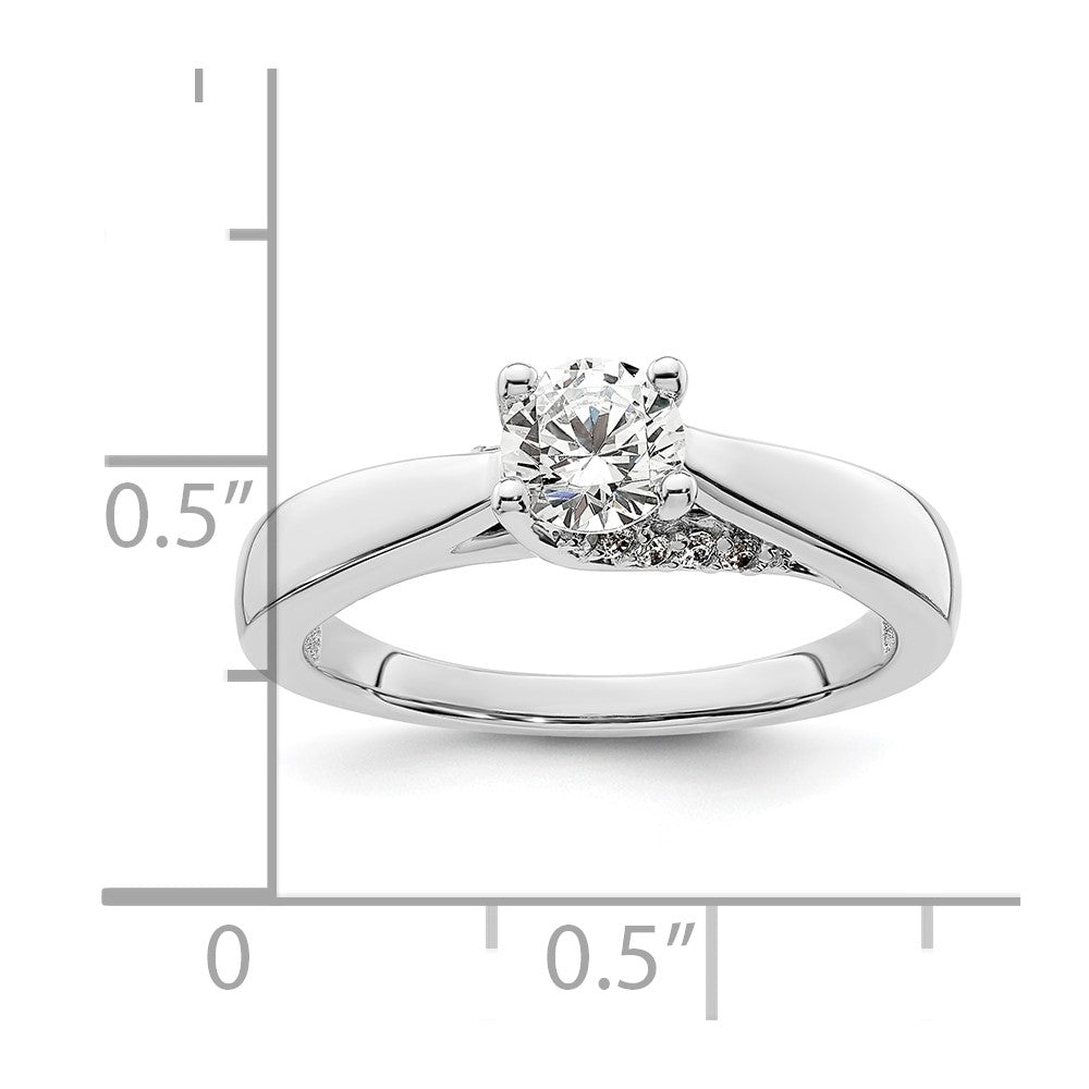 14k White Gold Simulated Diamond Engagement Ring