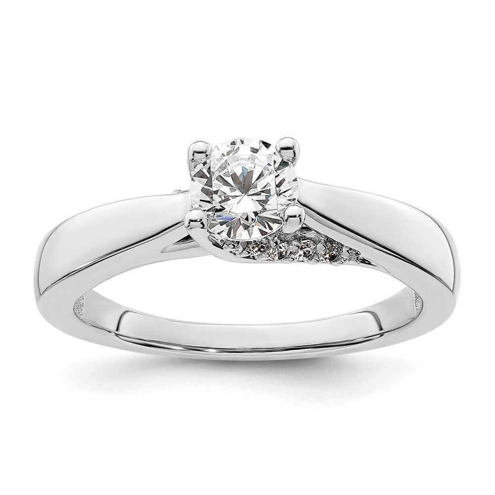 14k White Gold Simulated Diamond Engagement Ring
