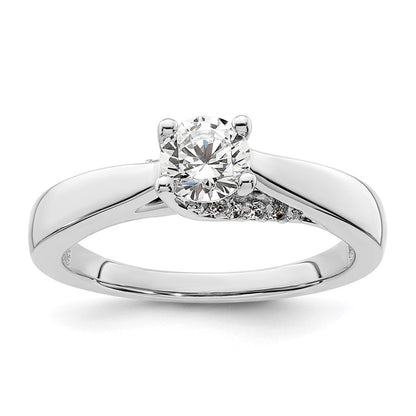 14k White Gold Simulated Diamond Engagement Ring