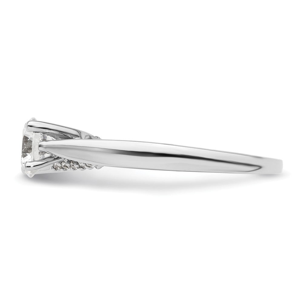 14k White Gold Simulated Diamond Engagement Ring