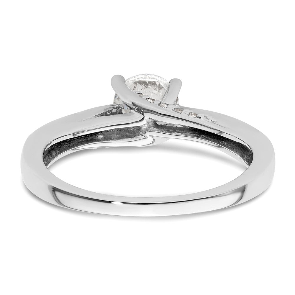 14k White Gold Simulated Diamond Engagement Ring