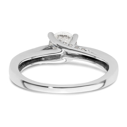 14k White Gold Simulated Diamond Engagement Ring