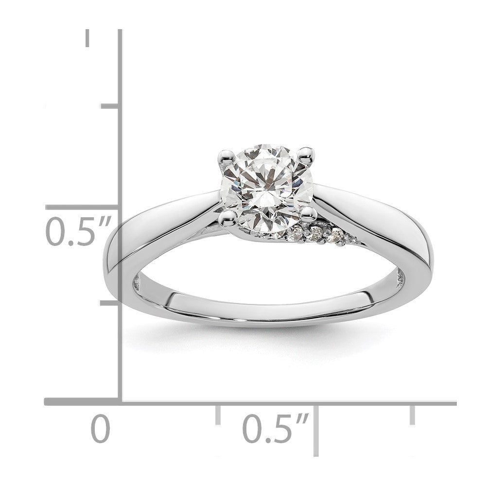 14k White Gold Simulated Diamond Engagement Ring