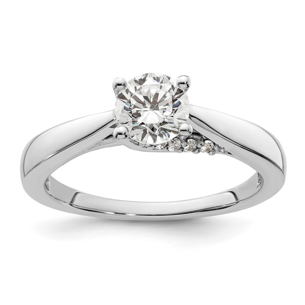 14k White Gold Simulated Diamond Engagement Ring