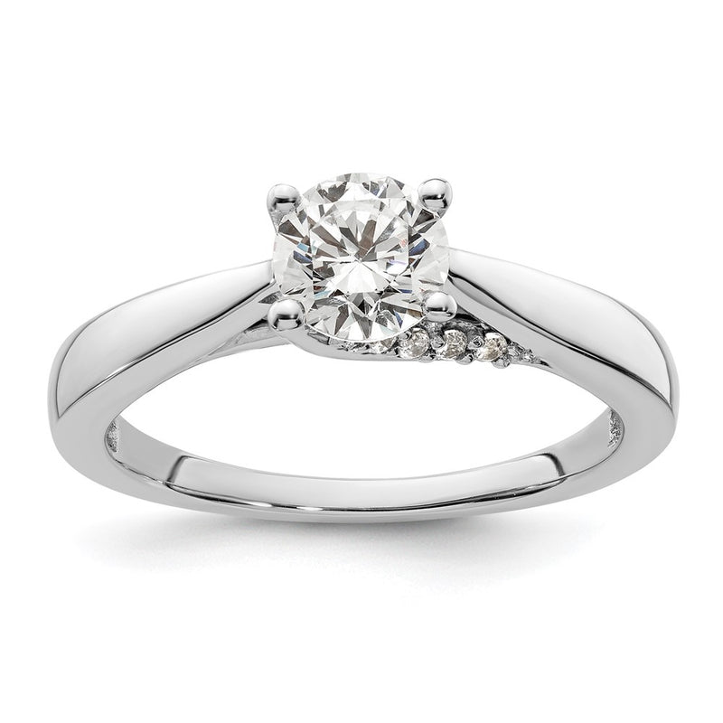 14k White Gold Simulated Diamond Engagement Ring