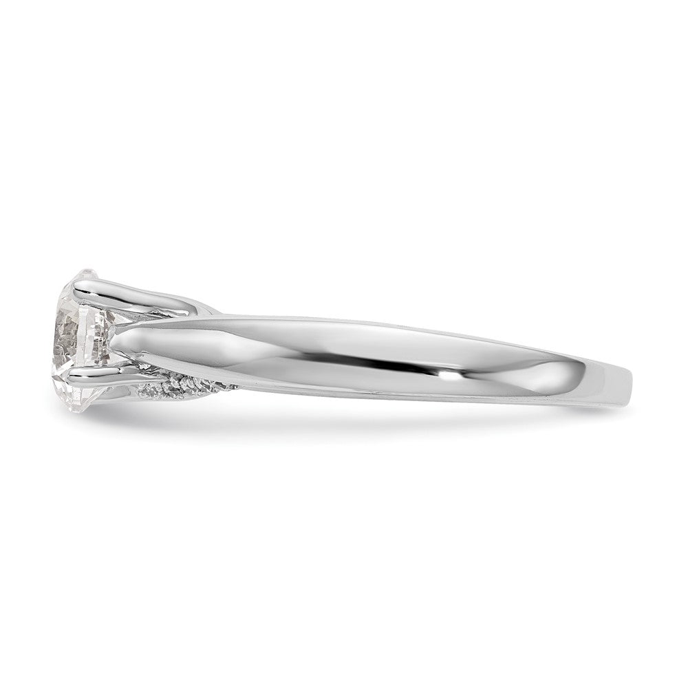 14k White Gold Simulated Diamond Engagement Ring