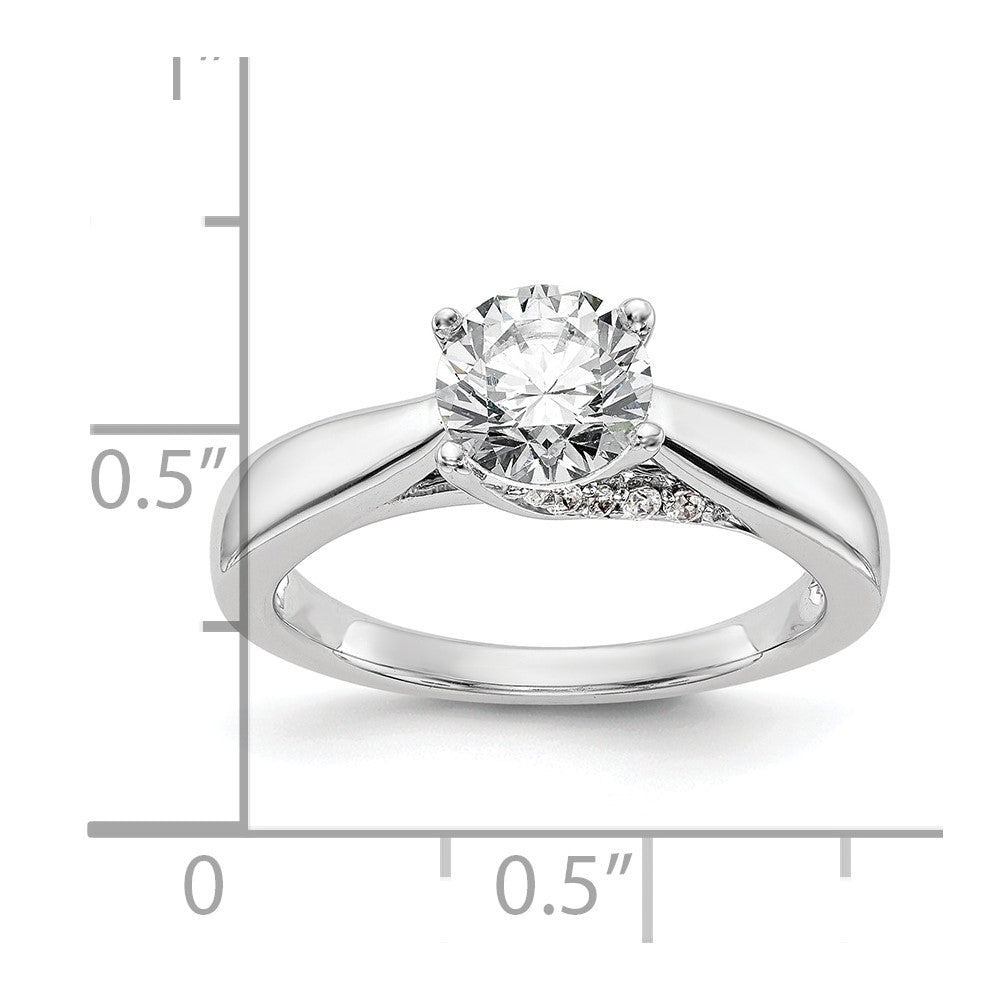 14k White Gold Simulated Diamond Engagement Ring