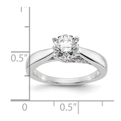 14k White Gold Simulated Diamond Engagement Ring