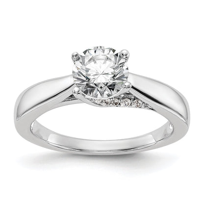 14k White Gold Simulated Diamond Engagement Ring