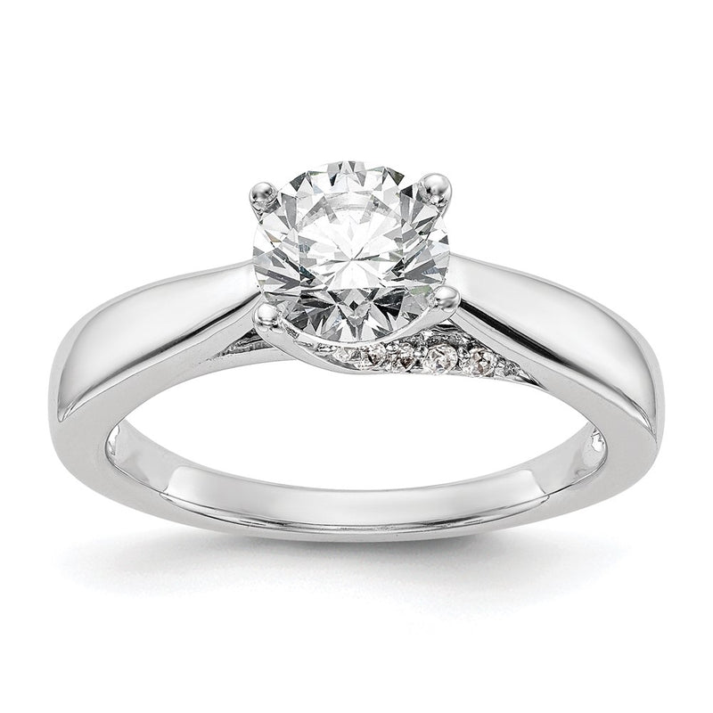 14k White Gold Simulated Diamond Engagement Ring