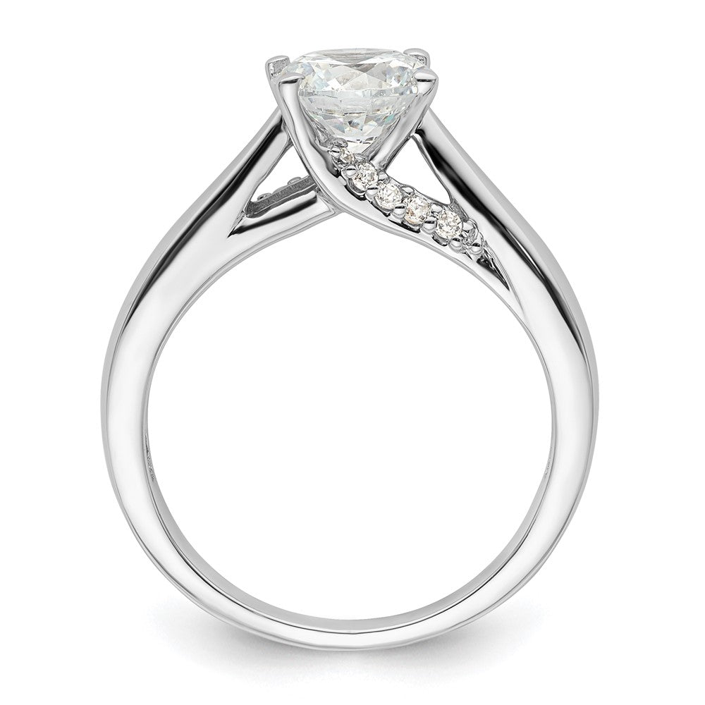 14k White Gold Simulated Diamond Engagement Ring