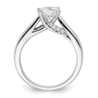 14k White Gold Simulated Diamond Engagement Ring