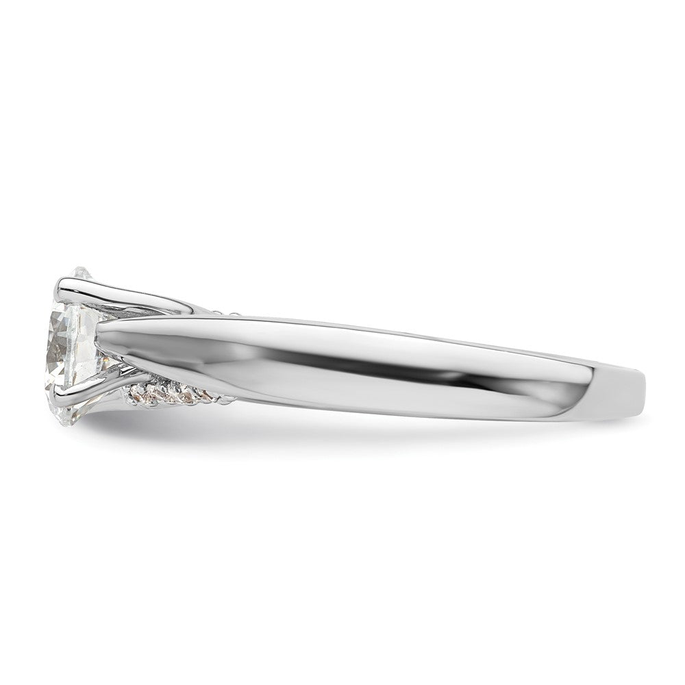 14k White Gold Simulated Diamond Engagement Ring