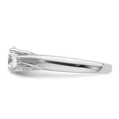14k White Gold Simulated Diamond Engagement Ring