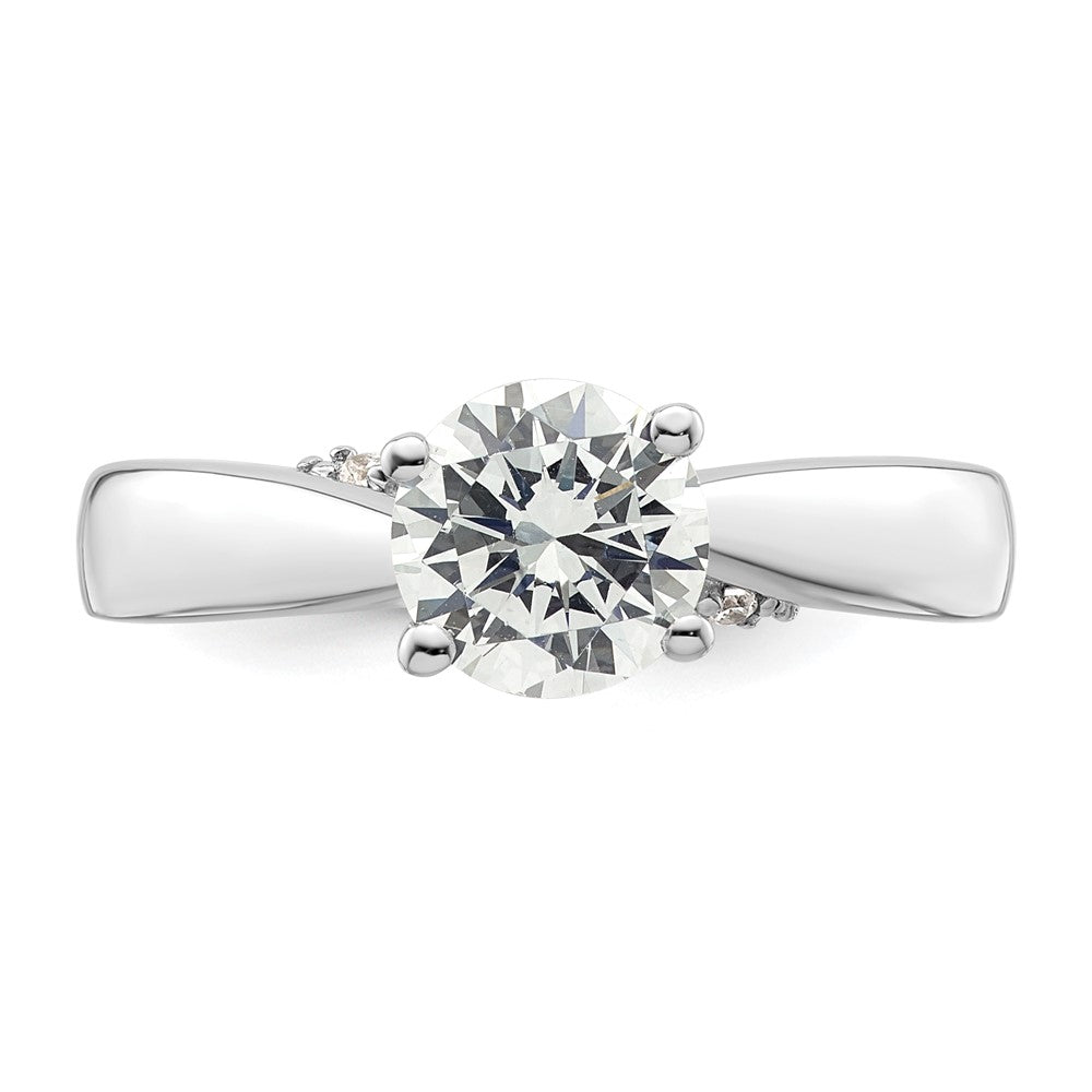 14k White Gold Simulated Diamond Engagement Ring