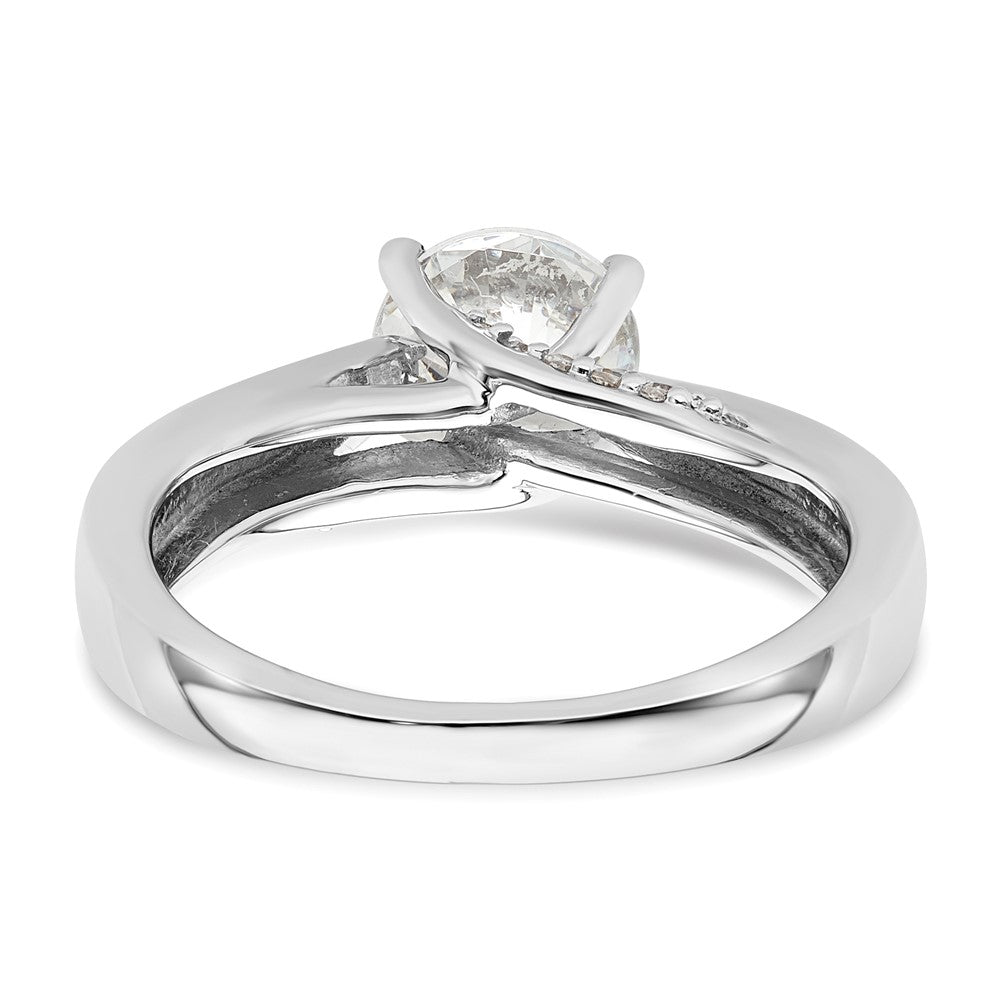 14k White Gold Simulated Diamond Engagement Ring