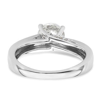 14k White Gold Simulated Diamond Engagement Ring
