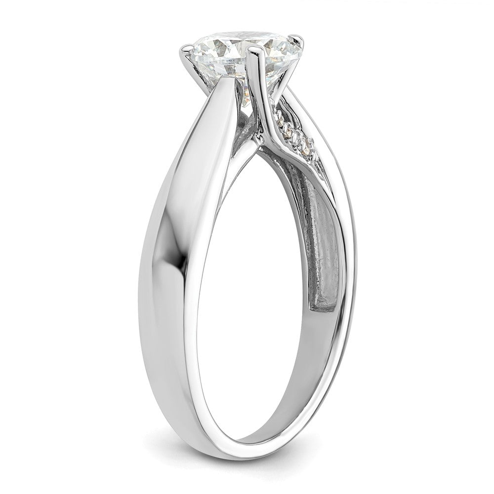 14k White Gold Simulated Diamond Engagement Ring