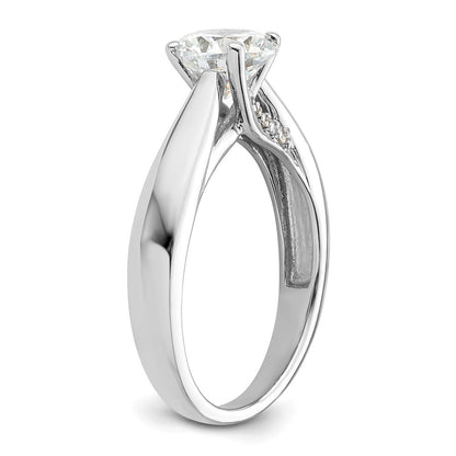 14k White Gold Simulated Diamond Engagement Ring