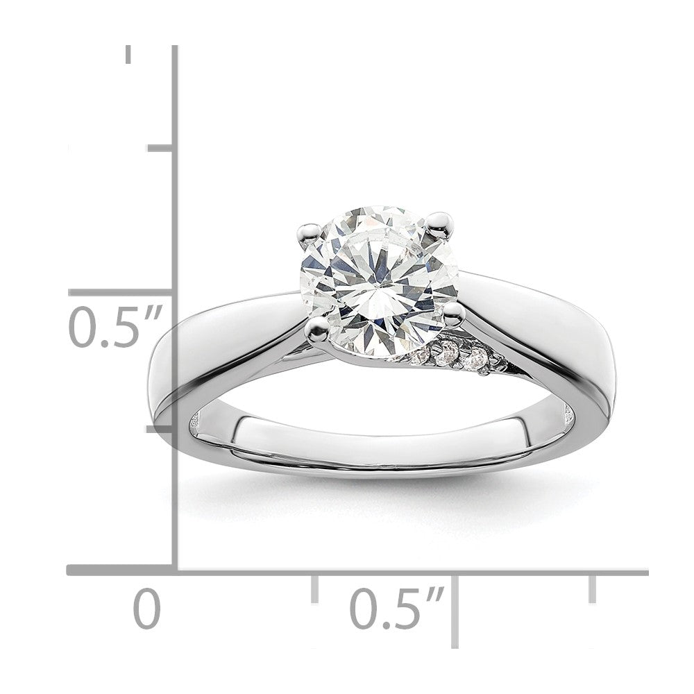14k White Gold Simulated Diamond Engagement Ring