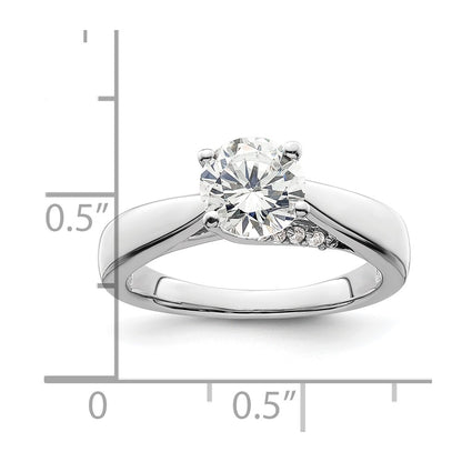 14k White Gold Simulated Diamond Engagement Ring