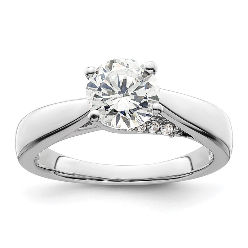 14k White Gold Simulated Diamond Engagement Ring
