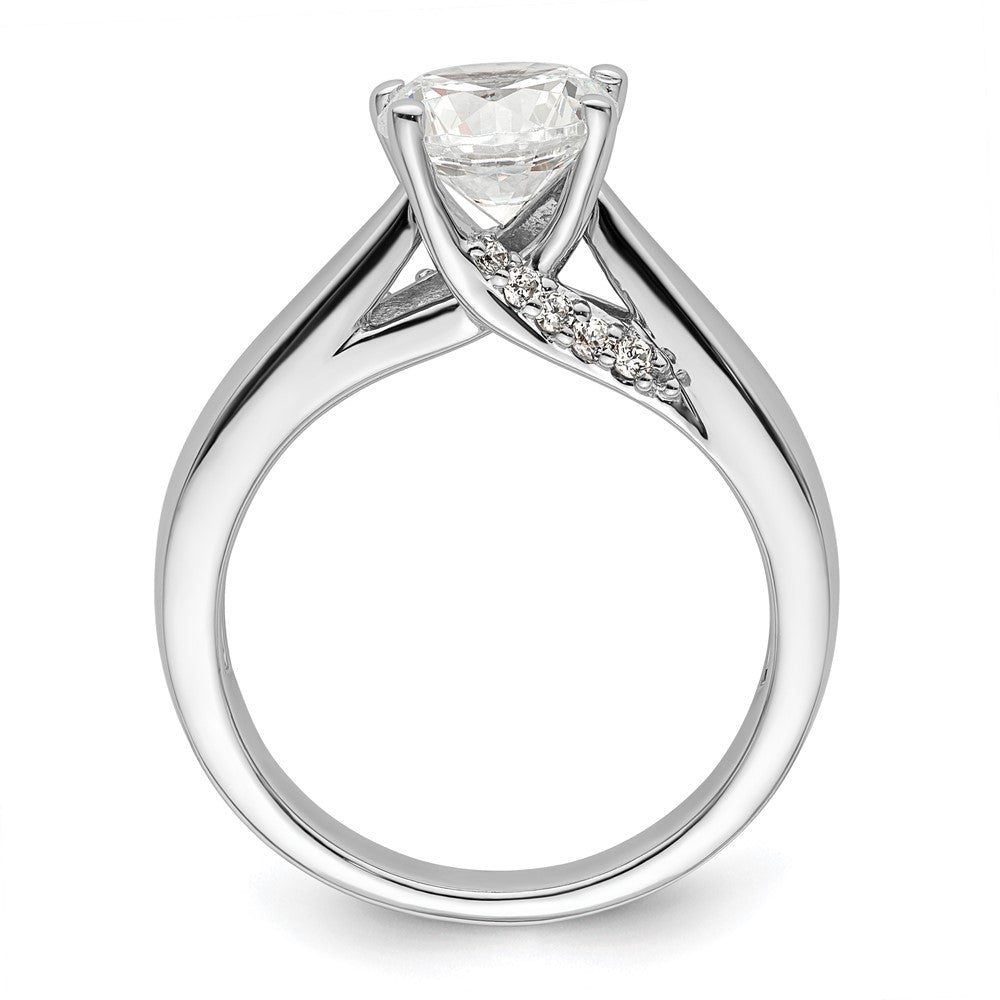 14k White Gold Simulated Diamond Engagement Ring